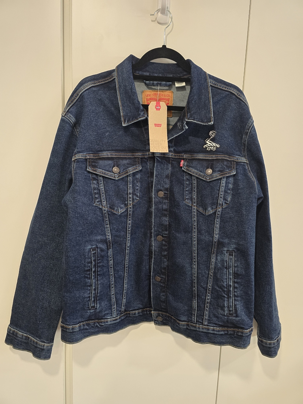 Levi's  that is the NBA Finals Dark Wash Denim Jacket with Embroidered Detail